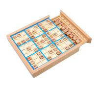 NASSMOSSE Sudoku en Bois Bleu pour Enfants, Puzzles colorés avec tiroir, Jeu de société éducatif