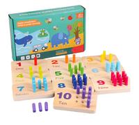 NASSMOSSE Tableaux à Picots pour Enfants, Jouets sensoriels en Bois de Style Montessori pour Tout-Petits, matériel éducatif préscolaire pour l'éveil des Enfants de 3 à 7 Ans