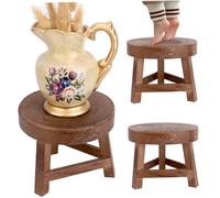 NASSMOSSE Tabouret de Plante, Support de Plante en Bois Naturel, Support de Plante Rond de 7 Pouces, Tabouret en Bois décoratif pour Plantes succulentes de Bureau de bonsaï à la Maison