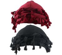 NASSMOSSE Turban doublé de Satin à Pampilles pour Hommes, 2 pièces en Modal sans Bords en Forme de dôme torsadé, Hip-hop Vintage pour Hommes, Turban 1