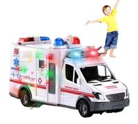 NASSMOSSE Véhicule d'urgence réaliste Jouet d'ambulance avec lumières LED Musicales pour Enfants de 3 Ans et Plus