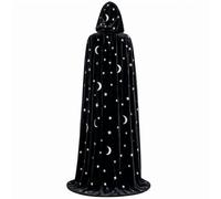 NASSMOSSE Wizard Robes Star Moon Costume de Magicien à Capuche Cape à Capuche en Velours pour Jeu de rôle Vampire et démon