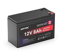 NASTIMA Batterie Rechargeable 12V 8Ah LiFePO4 avec Protection BMS et Cycle Profond 4000, adaptée aux Kits de Panneaux solaires, poussettes, Camping-Cars, Bateaux, Camping, détecteur de Poisson