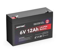 NASTIMA Batterie Rechargeable 6V 12Ah LiFePO4 avec Protection BMS et Cycle Profond 4000, adaptée aux Kits de Éclairage Électrique de Secours, Voitures Jouets pour Enfants, Bateaux à Moteur, Camping
