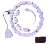 Nastopee Cerceau Hula Hoop Fitness,avec Boule De Poids&Bande De Résistance,24 Pièces Réglable Amovibles,Cerceau Intelligent pour Femme,Adultes,Débutants,Perte de Poids