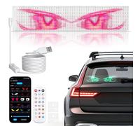 Nastopee Écriture LED transparente, yeux LED pour voiture, camion, affichage LED programmable avec contrôle de l'application Bluetooth, 40 x 10 cm, écran LED personnalisé pour la publicité, le magasin