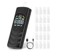 Nastopee Ethylotest Electronique Homologué, Alcootest Professionnel avec Affichage LCD et 20 Embouts,Ethylometre Portable avec Fonction de Stockage et Indication Vocale pour la Maison ou Les Fêtes