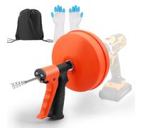 Nastopee Furet Deboucheur Canalisation En Spirale 15M,Furet Déboucheur Wc,Fonction Automatiqu,Avec Gants Et Sac,Spirale Idéale Pour Cuisine,Salle De Bain,Évier,Baignoire