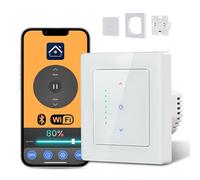 Nastopee Interrupteur Volet Roulant Connecté, Interrupteur Tactile De Stores Compatible, Interrupteur Volet Roulant WiFi Compatible avec Alexa Et Google, Contrôle De Pourcentage Et Commande Vocale