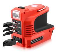 Nastopee Onduleur de Batterie 220W Compatible avec Einhell 18V, Adaptateur de Tension DC 18V vers AC 220-230V avec Port USB Type-C DC 12 V et Lampe LED, Alimentation de Secours pour Le Camping