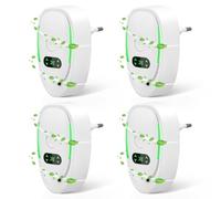 Nastopee Purificateur d’Air Ionique à Brancher, Lot de 4 Mini Ioniseurs Plug-in pour Chambre Maison Bureau, Anti Odeurs Fumée Animaux, Silencieux avec Veilleuse LED