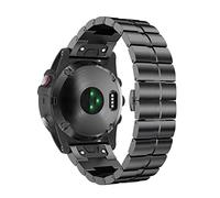 NASUNJIA 26 mm 22 mm Quitte Sangle en métal compatible avec Garmin Fenix 6 6x Pro/TACTIX Delta/Mars Bracelet Fenix 5x plus 3 HEURE Bracelet watchband(Black,26mm)