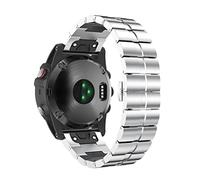 NASUNJIA 26 mm 22 mm Quitte Sangle en métal compatible avec Garmin Fenix 6 6x Pro/TACTIX Delta/Mars Bracelet Fenix 5x plus 3 HEURE Bracelet watchband(Silver,26mm)
