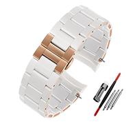 NASUNJIA Acier de la bande de montre en caoutchouc en silicone en caoutchouc compatible avec AR5890 AR5889 AR5858 AR5920 AR5868 AR8023 Man 23 mm femme 20 mm Bracelet du groupe de montre(White rose buc
