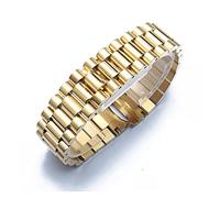 NASUNJIA Bande de surveillance Compatible avec Rolex Date d'une date de jour Datejust Date d'OysterTual Accessoires de montre à bracelet en acier inoxydable 13 17 20 20 mm Bracelet de montre(Gold,13MM