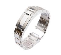 NASUNJIA Bracelet De Montre Compatible Avec Rolex DAYTONA GMT SUBMARINER Accessoires De Montre Bracelet En Métal Bracelet De Montre En Acier Inoxydable Massif 20 Mm 21 Mm(Bright silver,20mm With Logo)