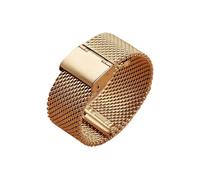 NASUNJIA Bracelet de montre en acier inoxydable avec boucle milanaise de 1,0 mm, compatible avec les bracelets DW, épaisseur de 3 mm, compatible avec Omega. 18 mm, 20 mm, 22 mm, 24 mm.(Gold,18mm)