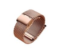 NASUNJIA Bracelet de montre en acier inoxydable avec boucle milanaise de 1,0 mm, compatible avec les bracelets DW, épaisseur de 3 mm, compatible avec Omega. 18 mm, 20 mm, 22 mm, 24 mm.(Rose Gold,18mm)