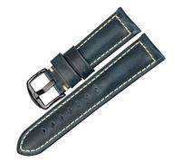 NASUNJIA Bracelet de montre en cuir rouge tendance for montre connectée Panerai, Seiko, Tissot, style vintage(Blue B,24mm)