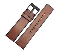 NASUNJIA Bracelet En Cuir Authentique De Haute Qualité Compatible Avec Le Bracelet De Montre Diesel DZ 1399 DZ4280 DZ4290 22mm 24mm 28mm(Brown-Black Buckle,24mm)