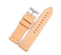 NASUNJIA Bracelets De Montre Vintage Cousus À La Main For Hommes, En Cuir Véritable, 20mm 22mm 24mm, Bracelet De Montre En Cuir De Veau, Boucle En Métal, Accessoires(Natural,24mm)