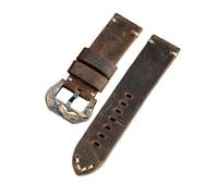 NASUNJIA Hauteur de cheval de cheval fou fait à la main 20 22 24 2 6 mm Bracelet de veau marron avec boucle en bronze compatible avec PAM111 441(22MM)