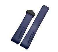 NASUNJIA Regarder bracelet compatible avec Tag Heuer Carrera Chaîne de montre 20 22 24mm TPU Strap de montre de silicone Montre Accessoires Bande de montre en caoutchouc Chaîne de bande(Blue-Black Cla