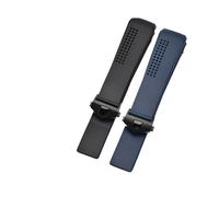 NASUNJIA Regarder bracelet compatible avec Tag Heuer Carrera Chaîne de montre 20 22 24mm TPU Strap de montre de silicone Montre Accessoires Bande de montre en caoutchouc Chaîne de bande(Blue-Gold Clas