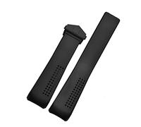NASUNJIA Regarder bracelet compatible avec Tag Heuer Carrera Chaîne de montre 20 22 24mm TPU Strap de montre de silicone Montre Accessoires Bande de montre en caoutchouc Chaîne de bande(Black-Black Cl