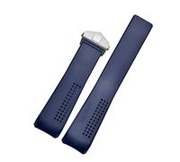 NASUNJIA Regarder bracelet compatible avec Tag Heuer Carrera Chaîne de montre 20 22 24mm TPU Strap de montre de silicone Montre Accessoires Bande de montre en caoutchouc Chaîne de bande(Blue-Silver Cl