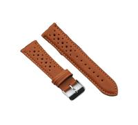 NASUNJIA Sangle de montre à la main 18mm 19mm 20mm 20mm 22mm Cuir Bracelet Bleu Bleu Marron respirant Gandbands # C(Brown,24mm)