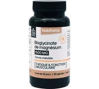 Nat&Form Bisglycinate De Magnésium 1500mg Complément Alimentaire Fonction Musculaire 90 Gélules