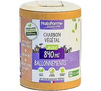 Nat&Form Charbon Végétal Activé 840mg Ballonnements 120 Gélules