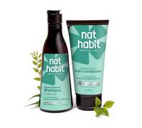 Nat Habit Trileaf Ensemble shampooing et après-shampoing au romarin | Shampooing à base de plantes pour cheveux secs et crépus et abîmés, chute de cheveux | Amla Reetha Shikakai | Sans sulfate