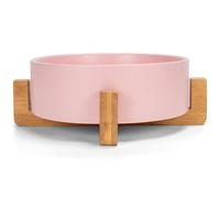 NAT & Jules Gamelle en céramique et bois avec support Rose Taille L 20 cm