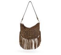 Nat&Nin Sac à bandoulière ' LUNE FRANGE ' marron, Taille One Size