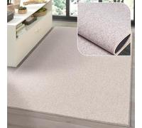 Natal Tapis moderne de salon, couleur unie, convient à la cuisine, tufté, poils courts et robustes, dos en feutre, doux et facile d'entretien, beige, 160 x 230 cm