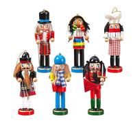 NATALE NAMBINE - Figurine classique du soldat en bois, statues décoratives de vacances, design de base debout peint à la main | Ornement de Noël traditionnel pour l'affichage de table de