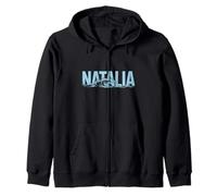 Natalia Sea Waves - Nom personnalisé Ocean Beach Art Sweat à Capuche