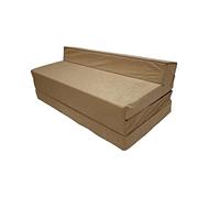Natalia Spzoo Chauffeuse Pliable 200×120×10 cm - Matelas Pliant en Mousse, Matelas d’Appoint Compact, Fauteuil Convertible/Futon Pliable - Housse Amovible (Beige)
