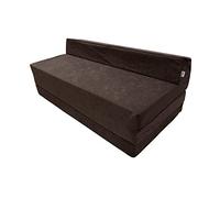 Natalia Spzoo Chauffeuse Pliable 200×120×10 cm - Matelas Pliant en Mousse, Matelas d’Appoint Compact, Fauteuil Convertible/Futon Pliable - Housse Amovible (Marron)