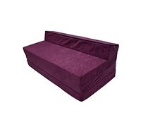 Natalia Spzoo Chauffeuse Pliable 200×120×10 cm - Matelas Pliant en Mousse, Matelas d’Appoint Compact, Fauteuil Convertible/Futon Pliable - Housse Amovible (Violet)