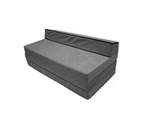 Natalia Spzoo Chauffeuse Pliable 200×120×10 cm - Matelas Pliant en Mousse, Matelas d’Appoint Compact, Fauteuil Convertible/Futon Pliable - Housse Amovible (Gris)