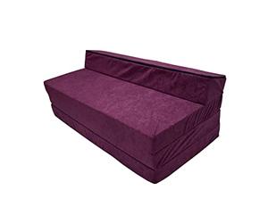 Natalia Spzoo Chauffeuse Pliable 200×120×10 cm - Matelas Pliant en Mousse, Matelas d’Appoint Compact, Fauteuil Convertible/Futon Pliable - Housse Amovible (Violet)