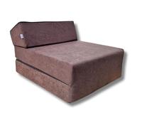 Natalia Spzoo Matelas de Jeunesse lit Fauteuil futon Pliable Pliant Choix des Couleurs - Longueur 160 cm (Marron)