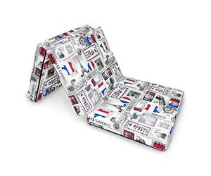 Natalia Spzoo Matelas lit futon Pliable Pliant 195 x 65 x 10 cm Choix de Designs Multicolore (Paris)
