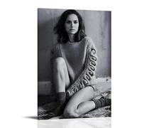 Natalie Portman Poster noir et blanc sur toile, peintures décoratives, photos murales, décorations modernes, 30 x 45 cm