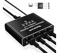 NataLink Répartiteur Ethernet 1 vers 4 - Câble réseau répartiteur 1000 Mbps haute vitesse RJ45 avec câble d'alimentation USB pour câble Cat 5/5e/6/7/8