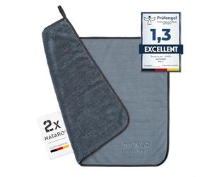 NATARO® Fast Dry it Lot de 2 Chiffons de séchage de qualité supérieure pour Cabine de Douche, Voiture, Maison, Camping - L'original - Chiffon en Microfibre Extra Absorbant, Non Pelucheux,