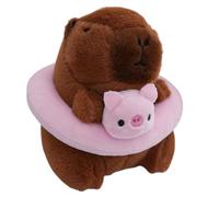 Natation Capybara Keyring - Charme animal moelleux en peluche, mini pendentif rongeur d'eau | Accessoire de jouets en peluche, Amuss Clip Fun DeCore, Amateur animal unique présent pour les et